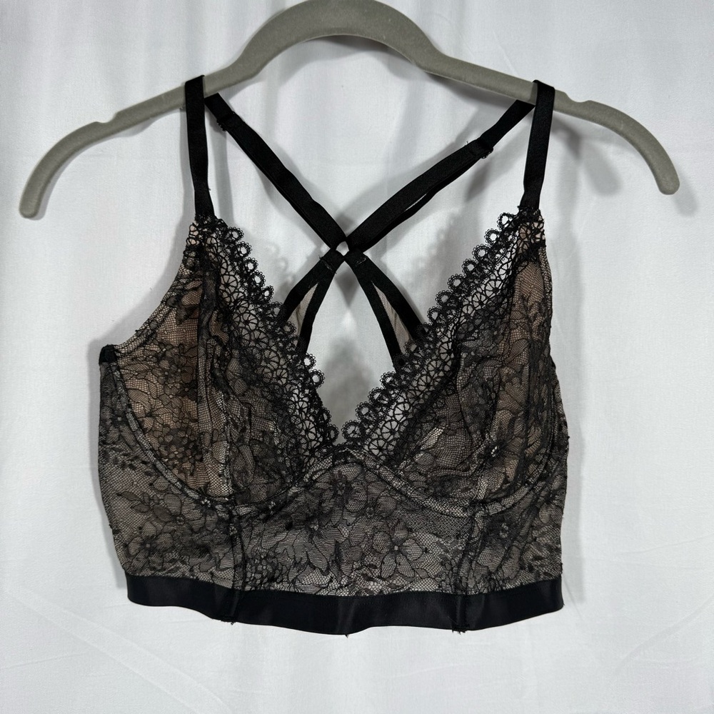 Victoria's Secret Black Plunge Lace Bralette